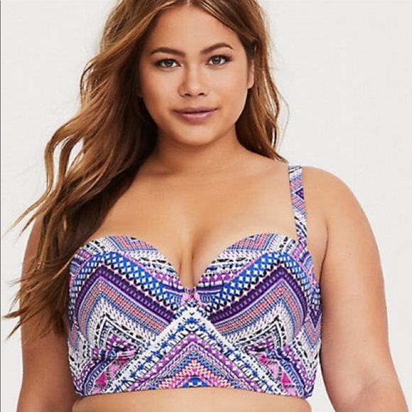 Torrid Vixen Multicolor Chevron Pushup Bikini Swimsuit Top - Picture 2 of 8